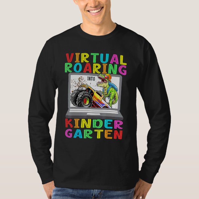 Camiseta Dinossauro Virtual para Jardim de Infância Dinossa (Frente)