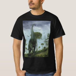 Camiseta Dinossauros Antigos, Sauroposeidon com Pássaros Vo