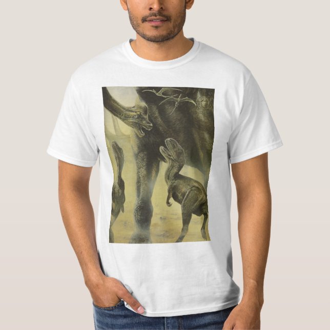 Camiseta Dinossauros Antigos, Torvosaurus e Brachiosaurus (Frente)