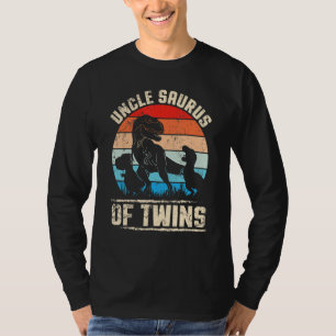 Camiseta Dinossauros Dançando Juntos Tia Feliz Tio Saurus