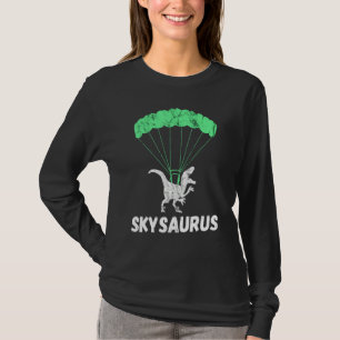 Camiseta Dinossauros de Paraquedismo Skydiver Dino Pulo de