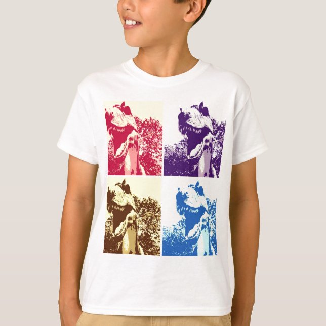 Camiseta Dinossauros de pop Art T-Rex (Frente)