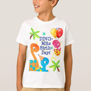 Camiseta Dinossauros e Balões de Aniversário Personalizad