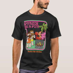 Camiseta Dinossauros Em Uma Panela Tem Gosto De Frango Dino