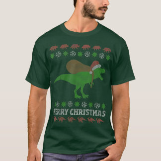 Camiseta dinossauros engraçados, árvore de Natal feio