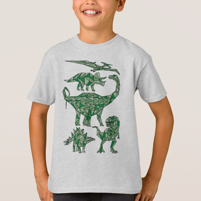 Camiseta Dinossauros Geométricos (Frente)