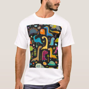 Camiseta Dinossauros Infantis: Padrão Divertido e Perfeito