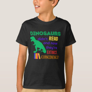 Camiseta Dinossauros não leram, coincidência? Colorido