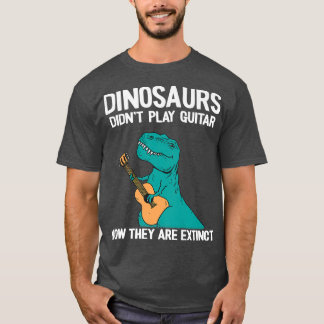 Camiseta Dinossauros não tocavam guitarra agora estão extin