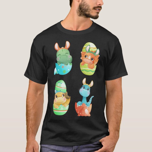Camiseta Dinossauros Nascem De Ovos De Páscoa (Frente)