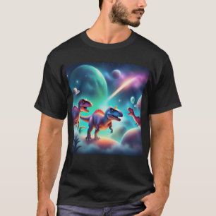 Camiseta Dinossauros No Espaço Exterior