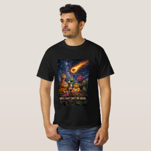 Camiseta Dinossauros Olhando para Cima para o Meteorito que