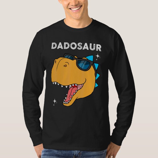 Camiseta Dinossauros Pais Vestindo Roupa De Vidro Solar Par (Frente)