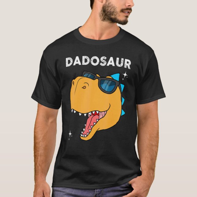 Camiseta Dinossauros Pais Vestindo Roupa De Vidro Solar Par (Frente)