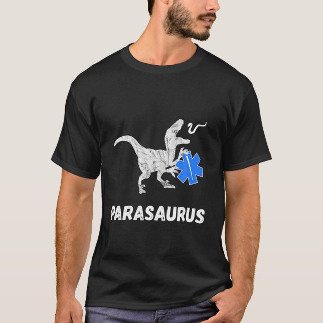 Camiseta Dinossauros paramédicos Engraçado EMT Dino Primeir (Frente)