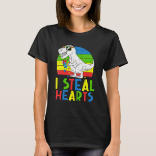 Camiseta Dinossauros Rex Eu Roubo Corações Puzzle Conscient