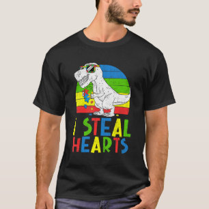 Camiseta Dinossauros Rex Eu Roubo Corações Puzzle Conscient