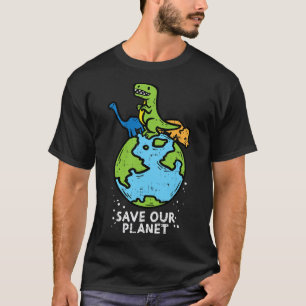 Camiseta Dinossauros Salvem Nosso Planeta Meninos do Dia da