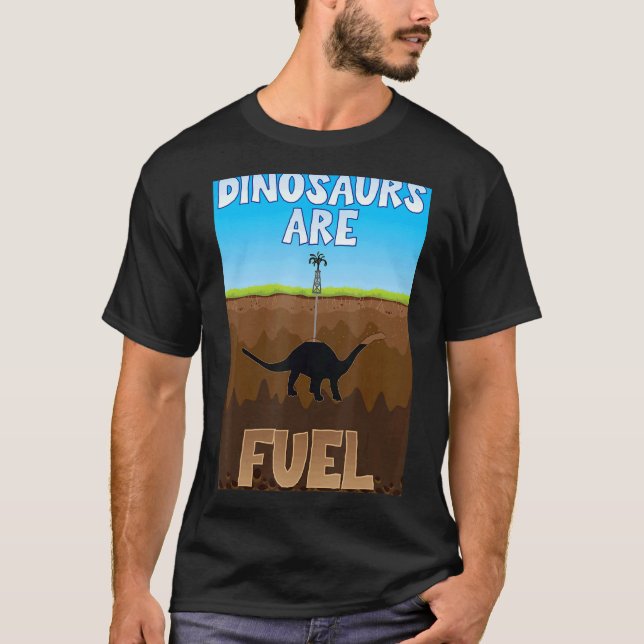 Camiseta Dinossauros São Combustíveis Fósseis A Combustível (Frente)
