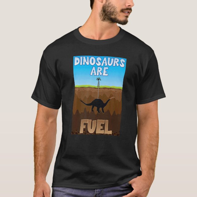 Camiseta Dinossauros São Combustíveis Fósseis Premium (Frente)