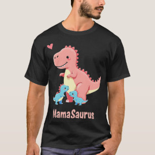 Camiseta Dinossauros T-Rex de Mamães e Bebês Gêmeos