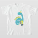 Camiseta Dinossauros Themed Birthday<br><div class="desc">Design de festa de aniversário de  com tema de dinossauro colorida. Personalize-os com o nome do seu filho e o texto da sua escolha para uma aparência completa e gentil.</div>