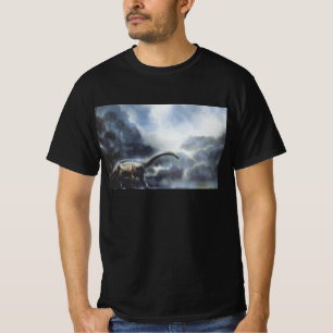 Camiseta Dinossauros Vintage, Barapasaurus com Nuvens de Te