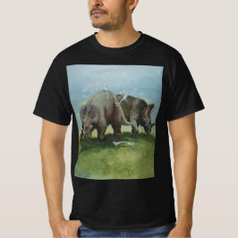 Camiseta Dinossauros Vintage, Centrosaurus Grazing em Prado