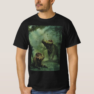 Camiseta Dinossauros Vintage, Centrosaurus na Selva