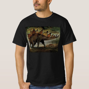 Camiseta Dinossauros Vintage, Estegossauro, Cauda com Espin