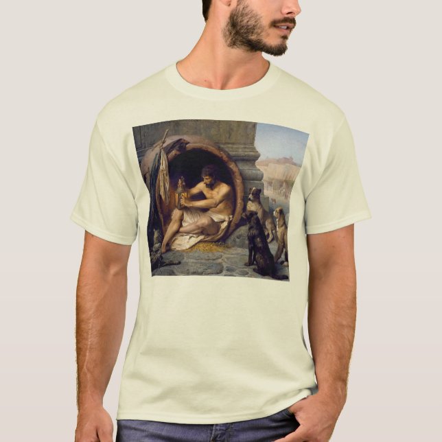 Camiseta Diógenes cercados por cães - por Jean Leon Gerome (Frente)