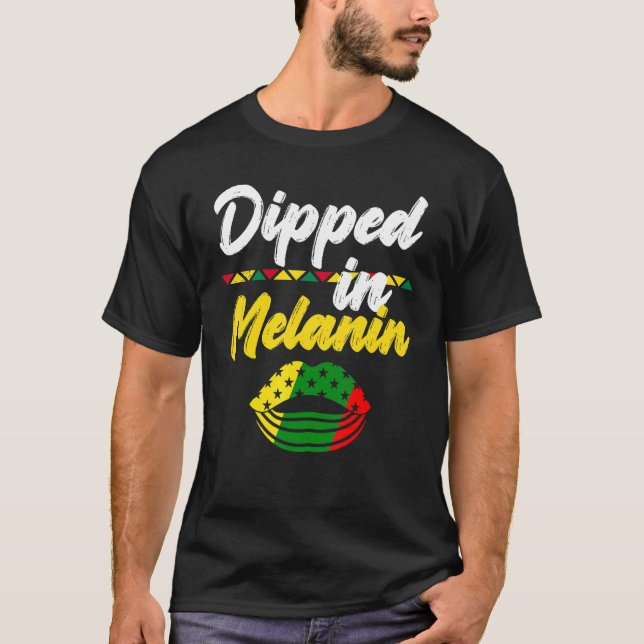 Camiseta Dipado Em Melanina Por Histo Negro Africano-Americ (Frente)