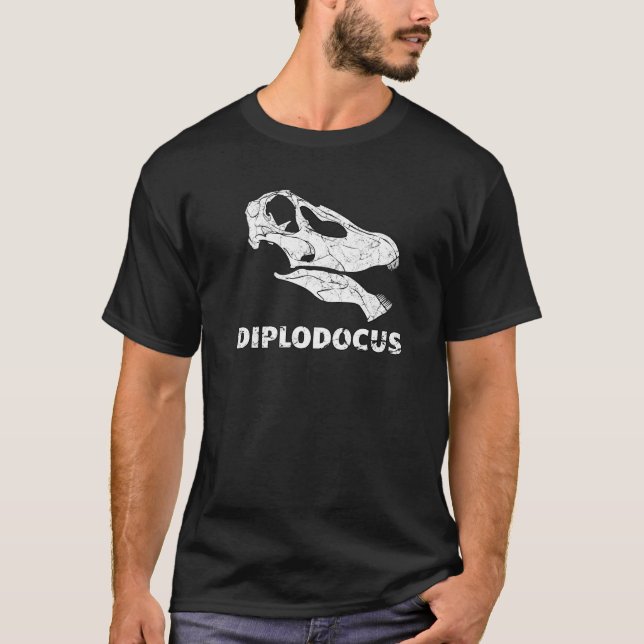 Camiseta Diplodocuments Crânio Fóssil Dinossauro Ossaca Dip (Frente)