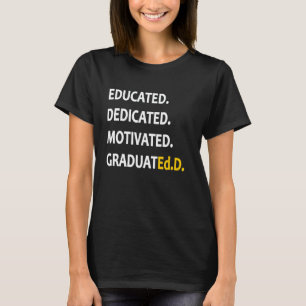 Camiseta Diploma De Doutorado Graduado EdD Especializado