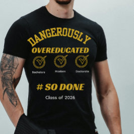 Camiseta Diploma de graduação engraçado dourado e preto