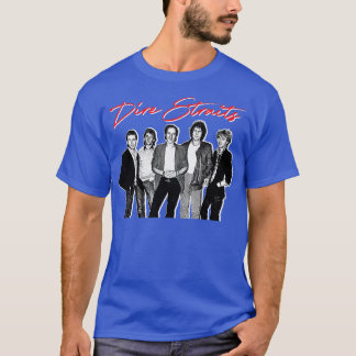 Camiseta Dire Strait (Estilo de borda traseira) Estilo desb