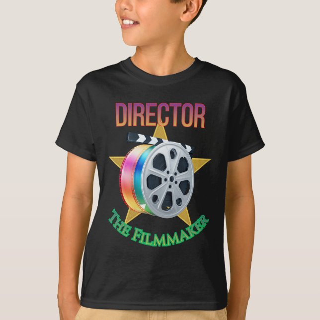 Camiseta Director - The Filmmaker Boy's Dark T-Shirt  (Frente)