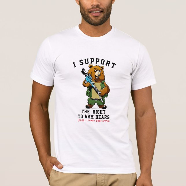 Camiseta Direita Para Braços Engraçado Controle De Arma T-S (Frente)