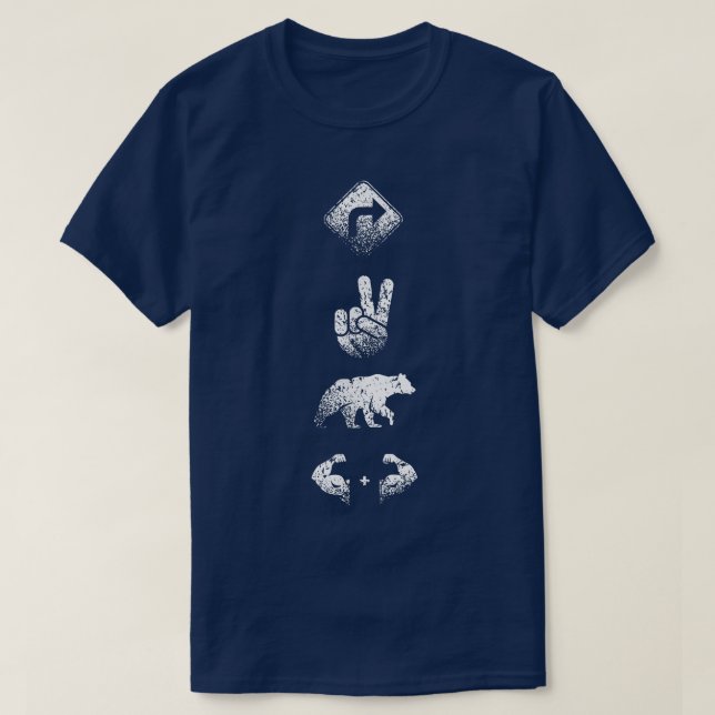 Camiseta direito 2 armas de urso (Frente do Design)