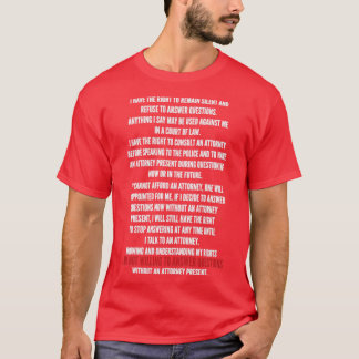 Camiseta Direito de permanecer calado Aviso da Miranda Prot