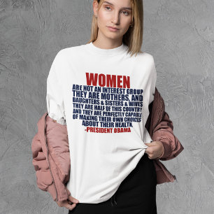 Camiseta Direitos das Mulheres Citação de Obama Feminista