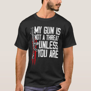 Camiseta Direitos De Arma Minha Arma Não É Uma Ameaça A Não