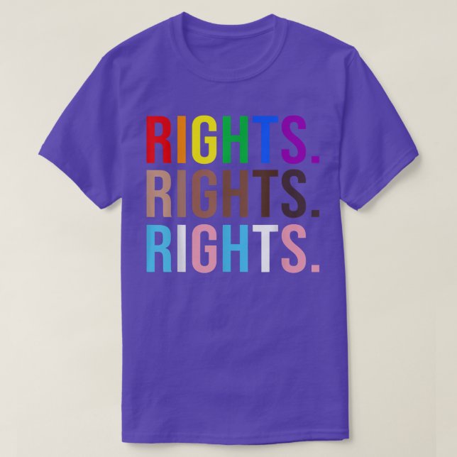 Camiseta Direitos de Direitos Igual a LGBTQ BLM trans gay b (Frente do Design)