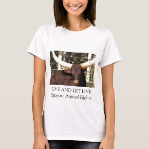 CAMISETA DIREITOS DE OS ANIMAIS VIVAS E DEIXE VIVER DO