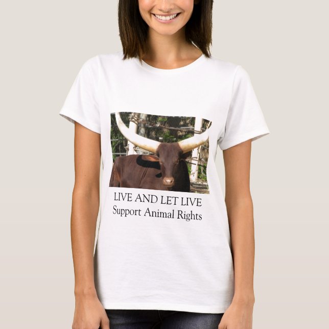 CAMISETA DIREITOS DE OS ANIMAIS VIVAS E DEIXE VIVER DO (Frente)