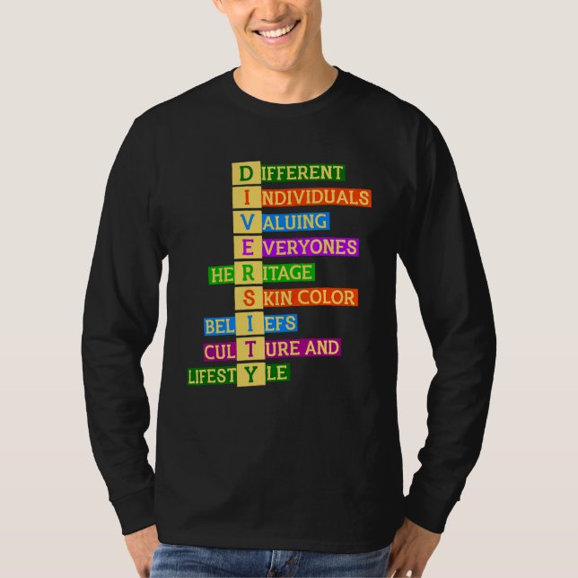 Camiseta Direitos Diversidade bondade Inclusão da Igualdade (Frente)