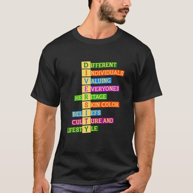 Camiseta Direitos Diversidade bondade Inclusão da Igualdade (Frente)