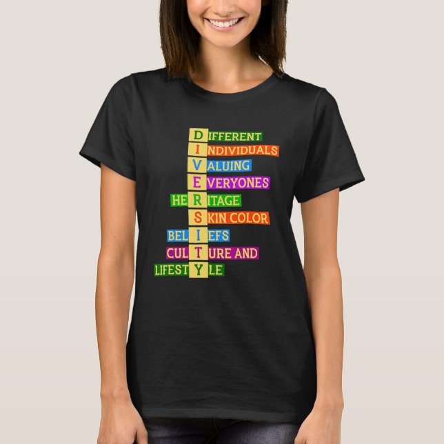 Camiseta Direitos Diversidade bondade Inclusão da Igualdade (Frente)