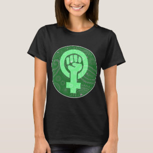 Camiseta Direitos do Aborto Feminista Fist Green Bandana Pr