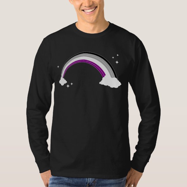 Camiseta Direitos Humanos Bandeira Asexual Rainbow Ace Prid (Frente)